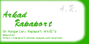 arkad rapaport business card